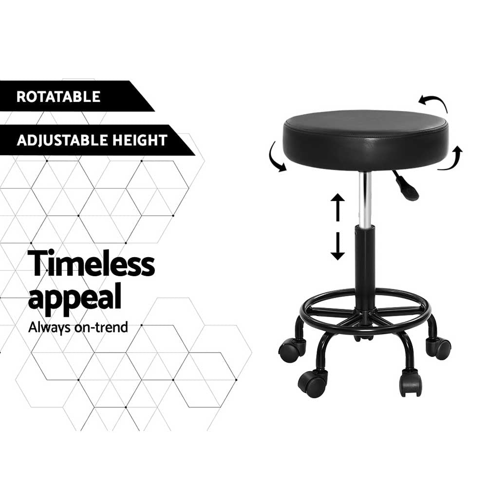Salon Stool Round Swivel Chair - Furniture > Living Room > Ottomans & Footstools - Rivercity House & Home Co. (ABN 18 642 972 209) - Affordable Modern Furniture Australia