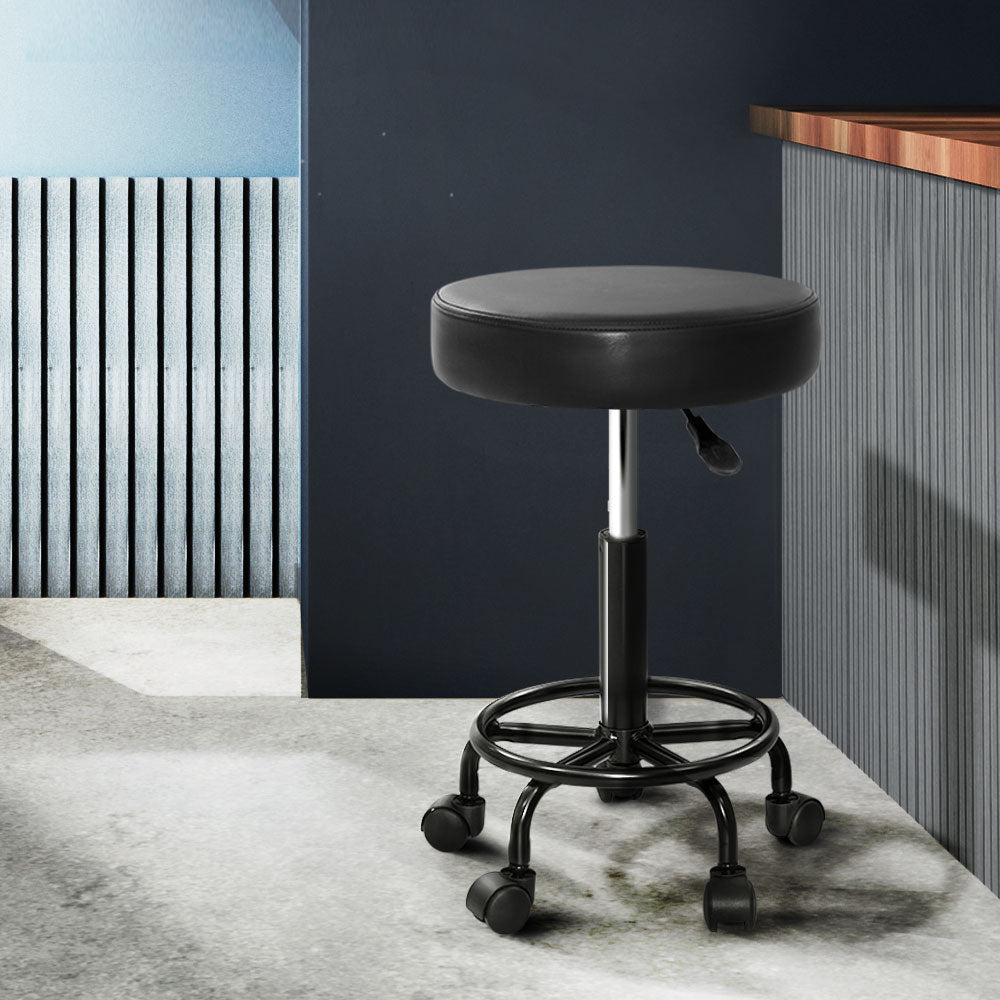 Salon Stool Round Swivel Chair - Furniture > Living Room > Ottomans & Footstools - Rivercity House & Home Co. (ABN 18 642 972 209) - Affordable Modern Furniture Australia