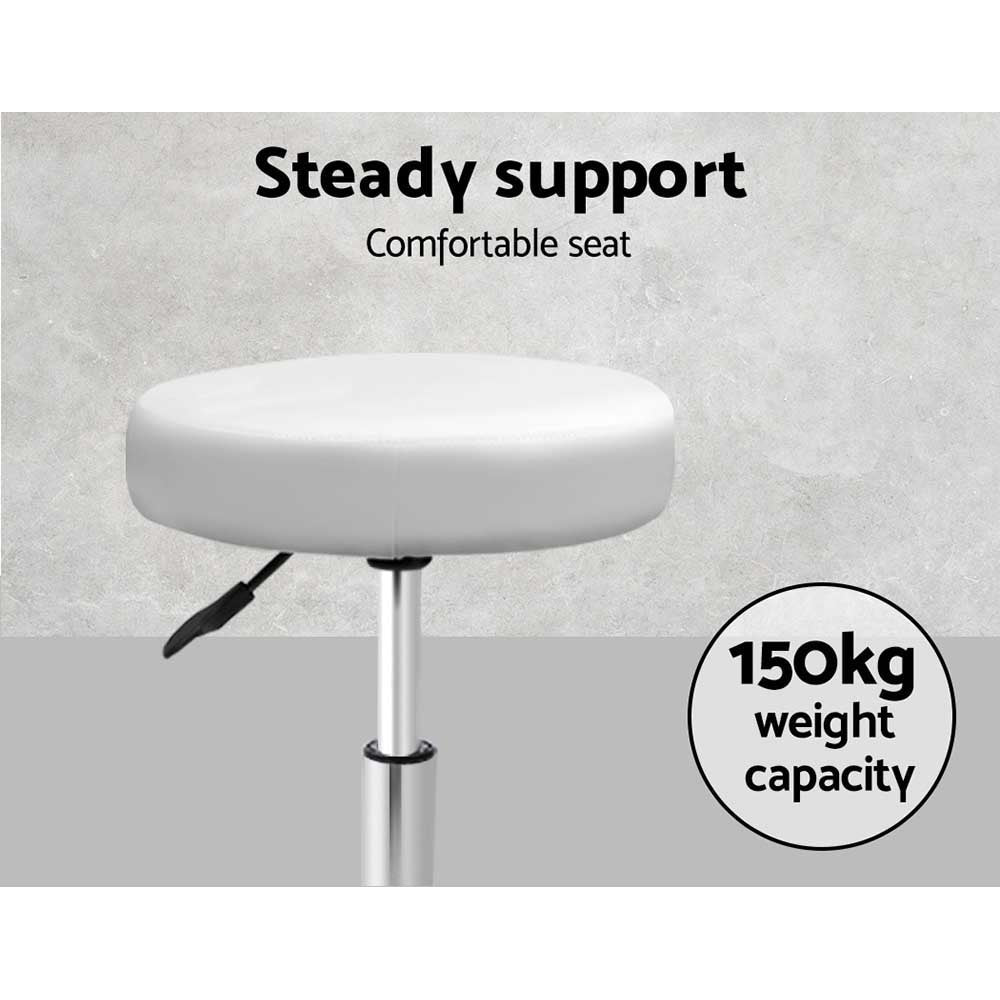 Salon Stool Round Swivel Chair White - Furniture > Living Room > Ottomans & Footstools - Rivercity House & Home Co. (ABN 18 642 972 209) - Affordable Modern Furniture Australia