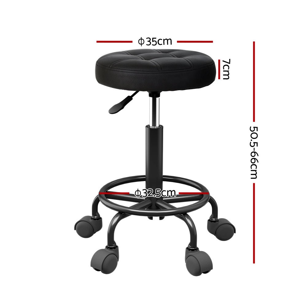 Salon Stool Round Swivel Chairs Black - Furniture > Living Room > Ottomans & Footstools - Rivercity House & Home Co. (ABN 18 642 972 209) - Affordable Modern Furniture Australia