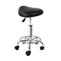 Ergonomic Salon Saddle Swivel Stool with Adjustable Height - Black