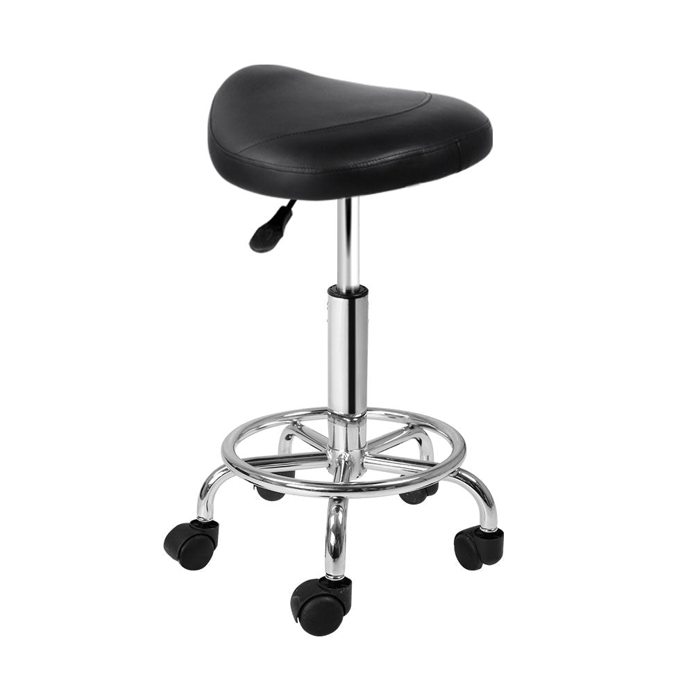 Salon Stool Saddle Swivel Chair Black - Furniture > Living Room > Ottomans & Footstools - Rivercity House & Home Co. (ABN 18 642 972 209) - Affordable Modern Furniture Australia