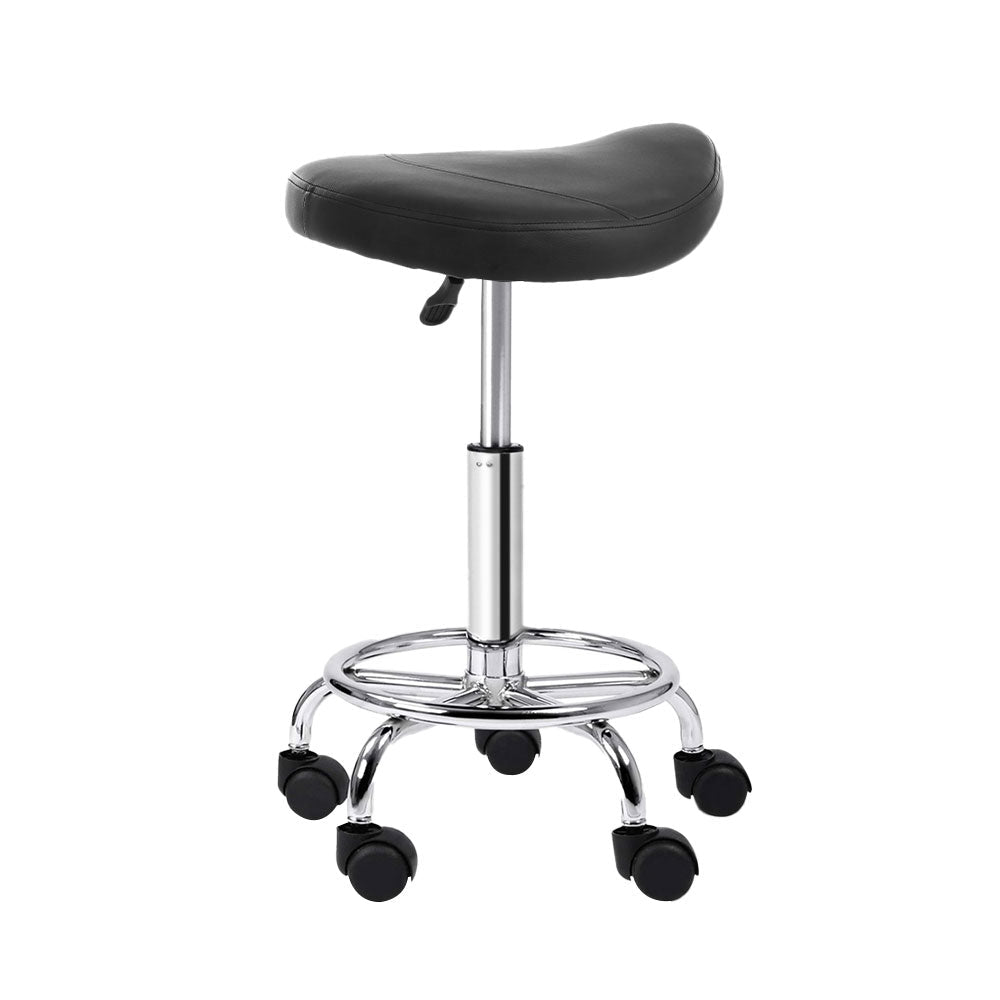 Salon Stool Saddle Swivel Chair Black - Furniture > Living Room > Ottomans & Footstools - Rivercity House & Home Co. (ABN 18 642 972 209) - Affordable Modern Furniture Australia