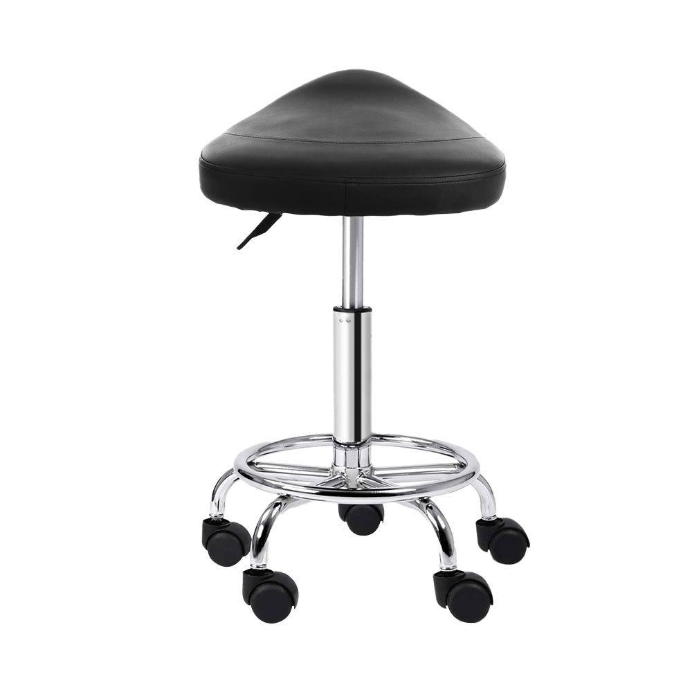 Salon Stool Saddle Swivel Chair Black - Furniture > Living Room > Ottomans & Footstools - Rivercity House & Home Co. (ABN 18 642 972 209) - Affordable Modern Furniture Australia