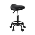 Ergonomic Salon Saddle Swivel Stool with Adjustable Height - Black