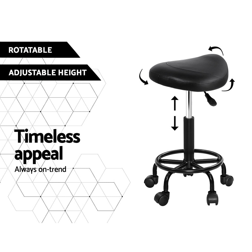 Salon Stool Saddle Swivel Chair - Furniture > Living Room > Ottomans & Footstools - Rivercity House & Home Co. (ABN 18 642 972 209) - Affordable Modern Furniture Australia
