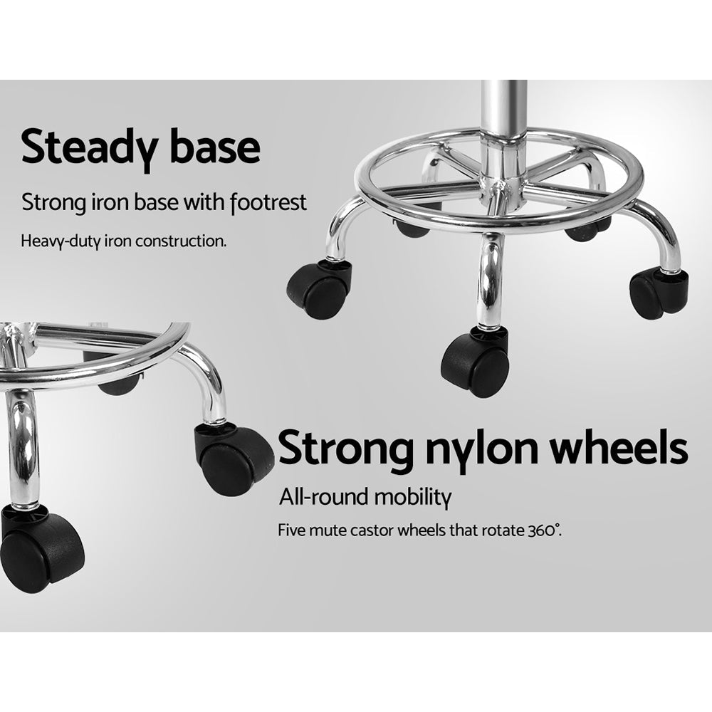 Salon Stool Saddle Swivel Chair White - Furniture > Living Room > Ottomans & Footstools - Rivercity House & Home Co. (ABN 18 642 972 209) - Affordable Modern Furniture Australia