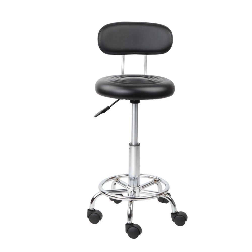 Salon Stool Swivel Chair Backrest Black - Furniture > Living Room > Ottomans & Footstools - Rivercity House & Home Co. (ABN 18 642 972 209) - Affordable Modern Furniture Australia