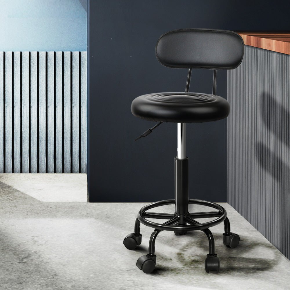 Salon Stool Swivel Chair Backrest - Furniture > Living Room > Ottomans & Footstools - Rivercity House & Home Co. (ABN 18 642 972 209) - Affordable Modern Furniture Australia