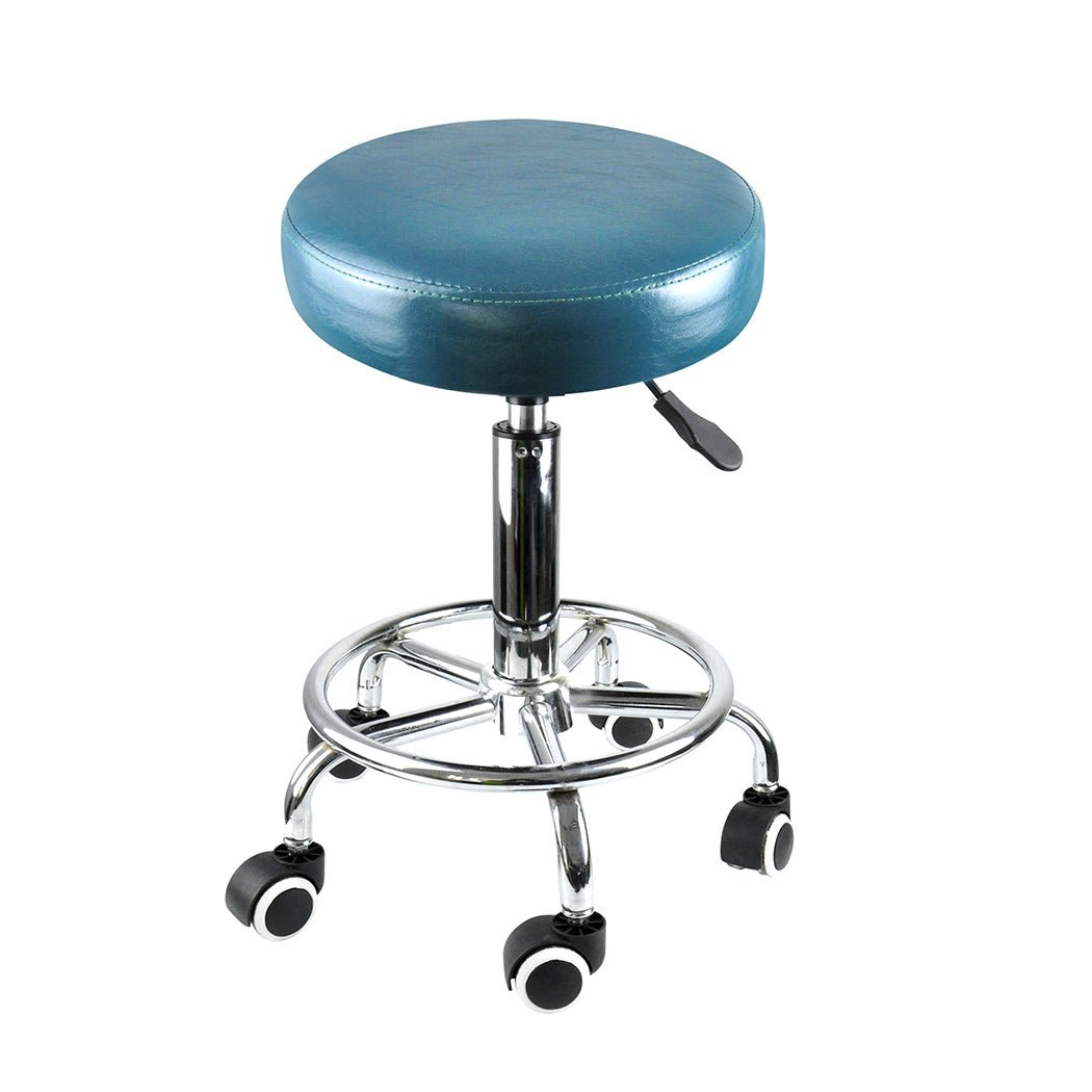 Salon Swivel Bar Stool with Casters and Footrest - Teal - Rivercity House & Home Co. (ABN 18 642 972 209) - Affordable Modern Furniture Australia