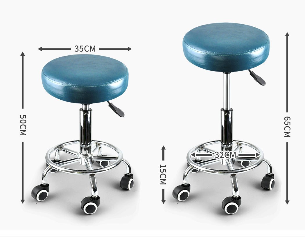 Salon Swivel Bar Stool with Casters and Footrest - Teal - Rivercity House & Home Co. (ABN 18 642 972 209) - Affordable Modern Furniture Australia