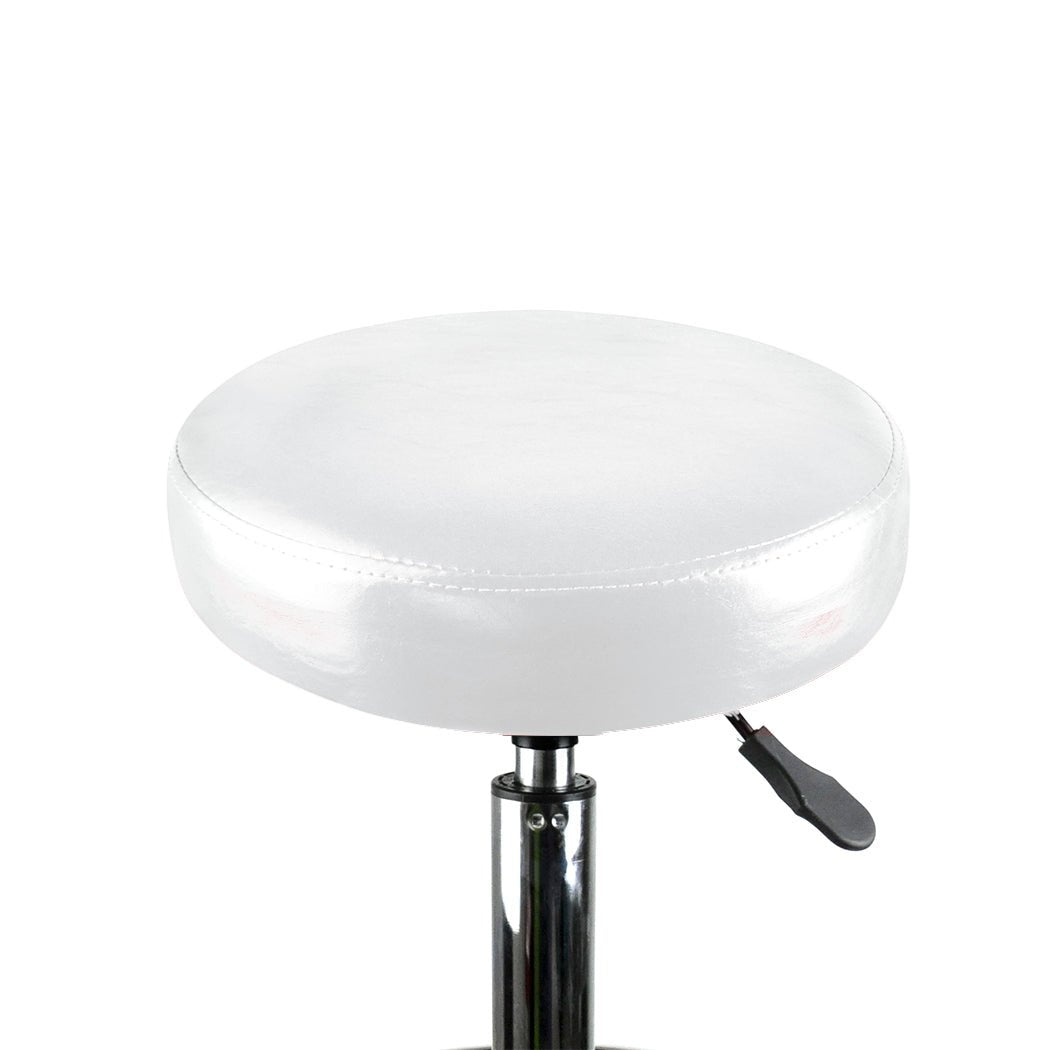 Salon Swivel Hairdressing Stool with Casters and Footrest - White - Rivercity House & Home Co. (ABN 18 642 972 209) - Affordable Modern Furniture Australia
