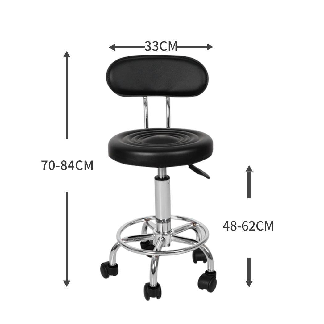 Salon Swivel Stool with Casters and Footrest - Black - Rivercity House & Home Co. (ABN 18 642 972 209) - Affordable Modern Furniture Australia