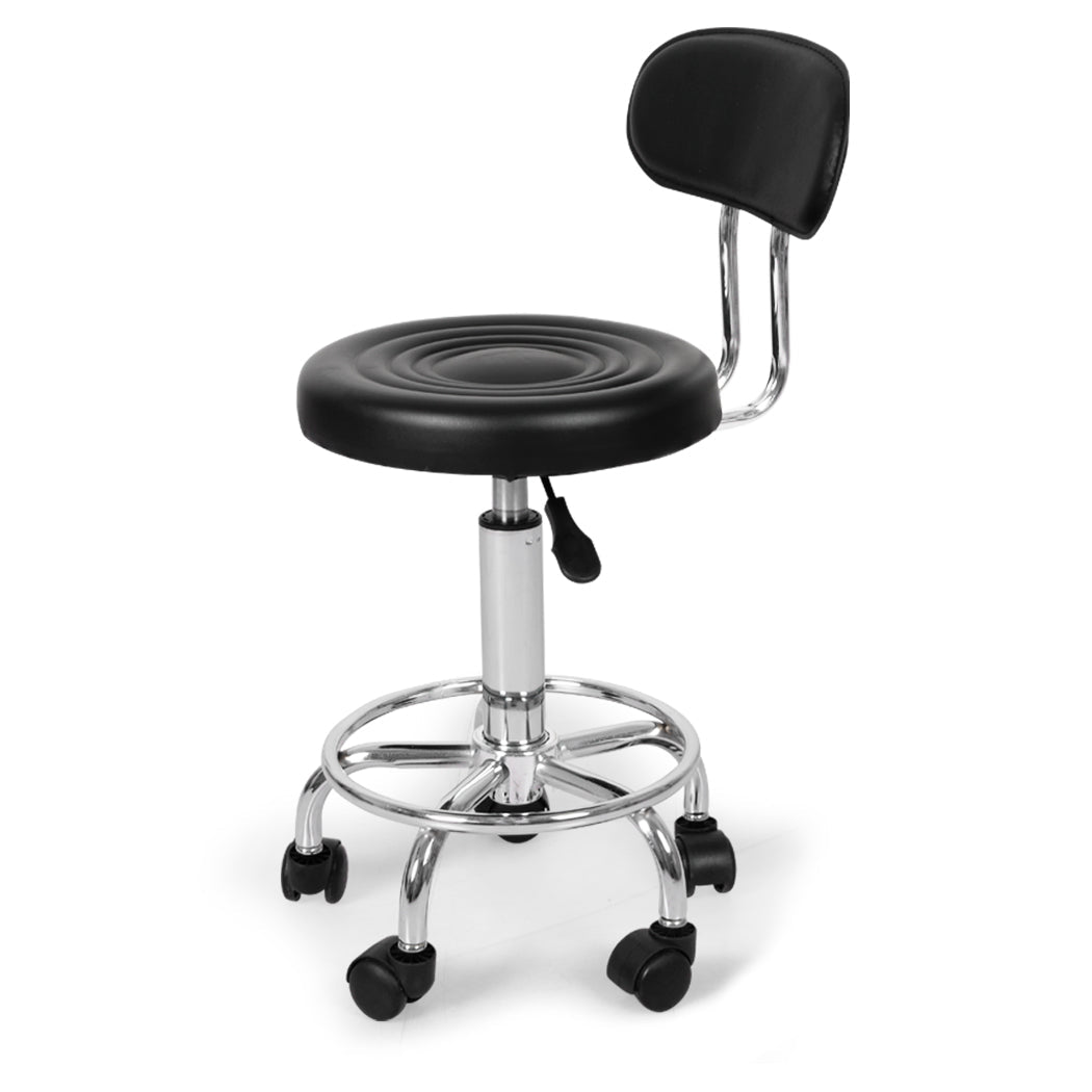 Salon Swivel Stool with Casters and Footrest - Black - Rivercity House & Home Co. (ABN 18 642 972 209) - Affordable Modern Furniture Australia