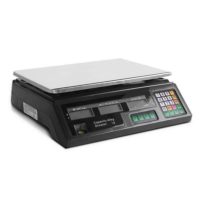 Scales Digital Kitchen 40KG Weighing Scales Platform Scales Black LCD - Home & Garden > Scales > Kitchen Scales - Rivercity House & Home Co. (ABN 18 642 972 209) - Affordable Modern Furniture Australia