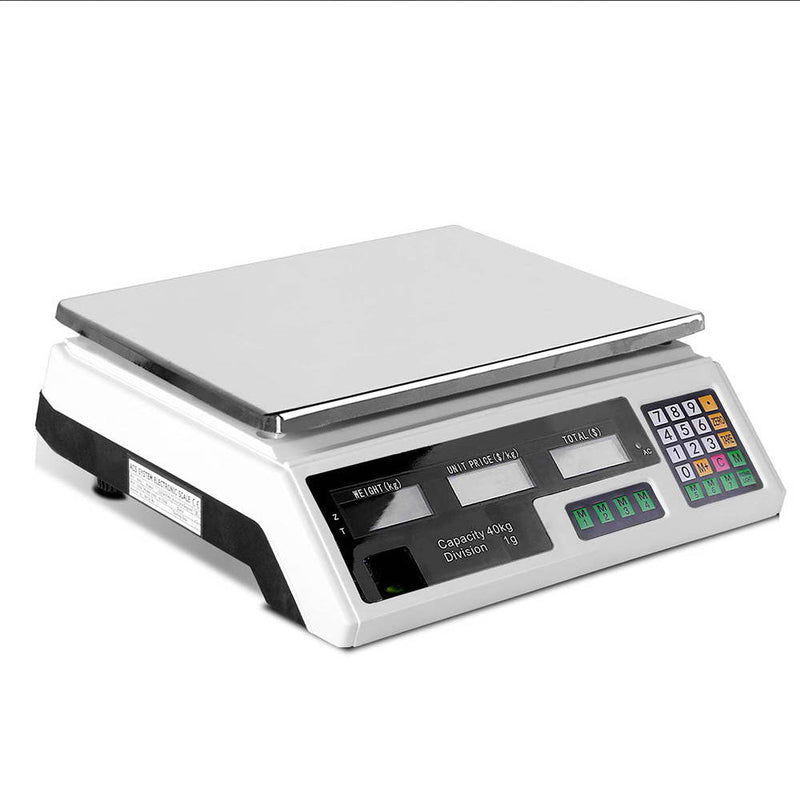 Scales Digital Kitchen 40KG Weighing Scales Platform Scales White LCD - Home & Garden > Scales > Kitchen Scales - Rivercity House & Home Co. (ABN 18 642 972 209) - Affordable Modern Furniture Australia