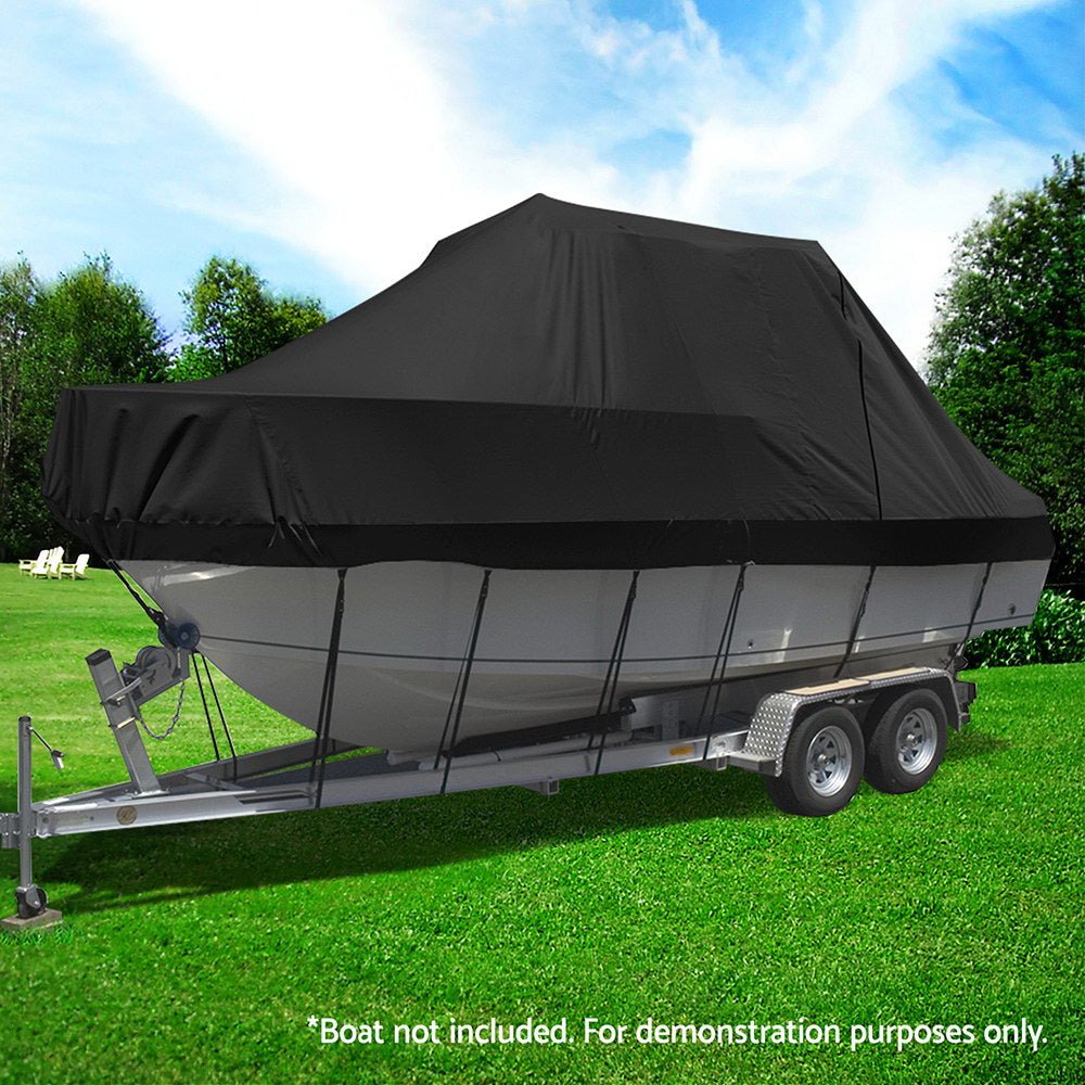 Seamanship Boat Cover 19 - 21ft Trailerable Jumbo Marine Grade Heavy Duty Black - Outdoor > Boating - Rivercity House & Home Co. (ABN 18 642 972 209) - Affordable Modern Furniture Australia