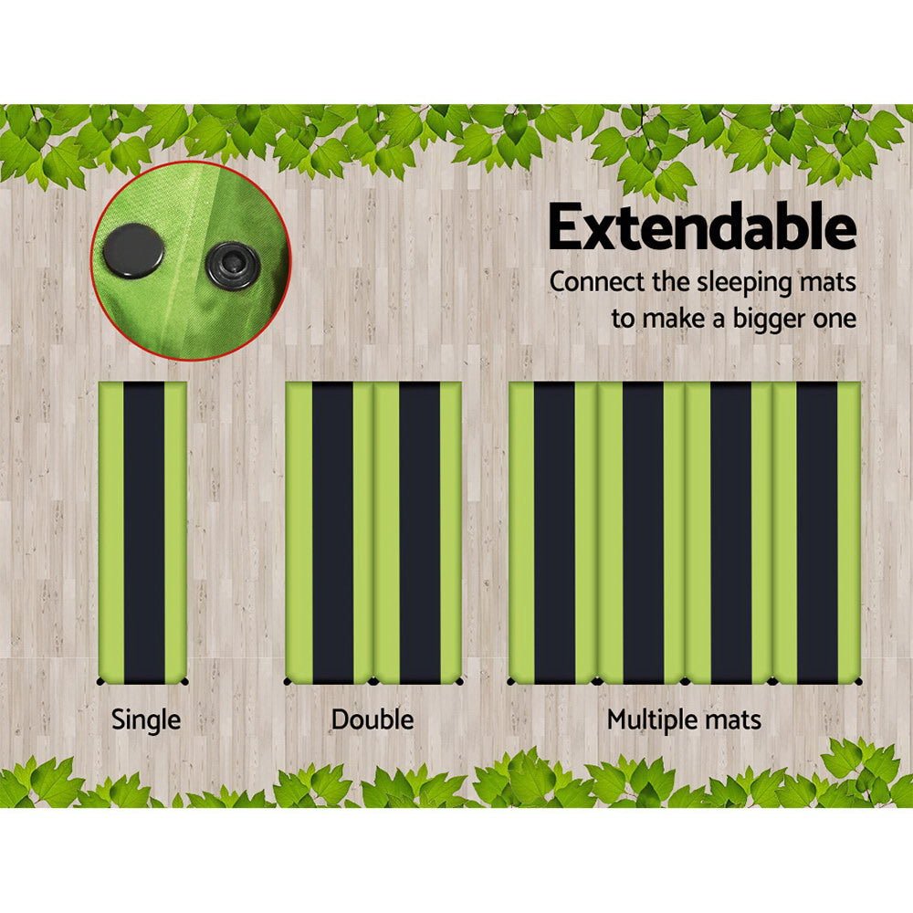 Self Inflating Mattress Camping Sleeping Mat Air Bed Pad Double Green - Outdoor Recreation > Camping > Inflatable Mattresses - Rivercity House & Home Co. (ABN 18 642 972 209) - Affordable Modern Furniture Australia