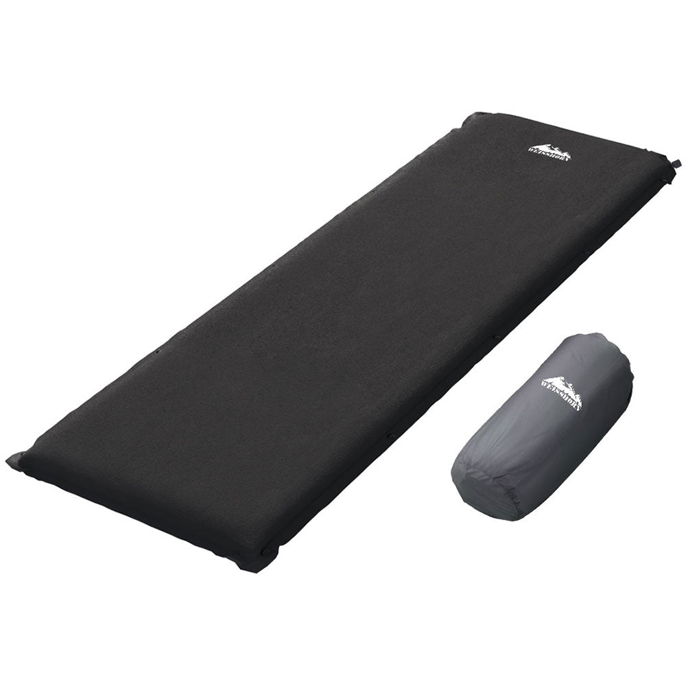 Self Inflating Mattress Camping Sleeping Mat Air Bed Pad Single Black - Outdoor Recreation > Camping > Inflatable Mattresses - Rivercity House & Home Co. (ABN 18 642 972 209) - Affordable Modern Furniture Australia
