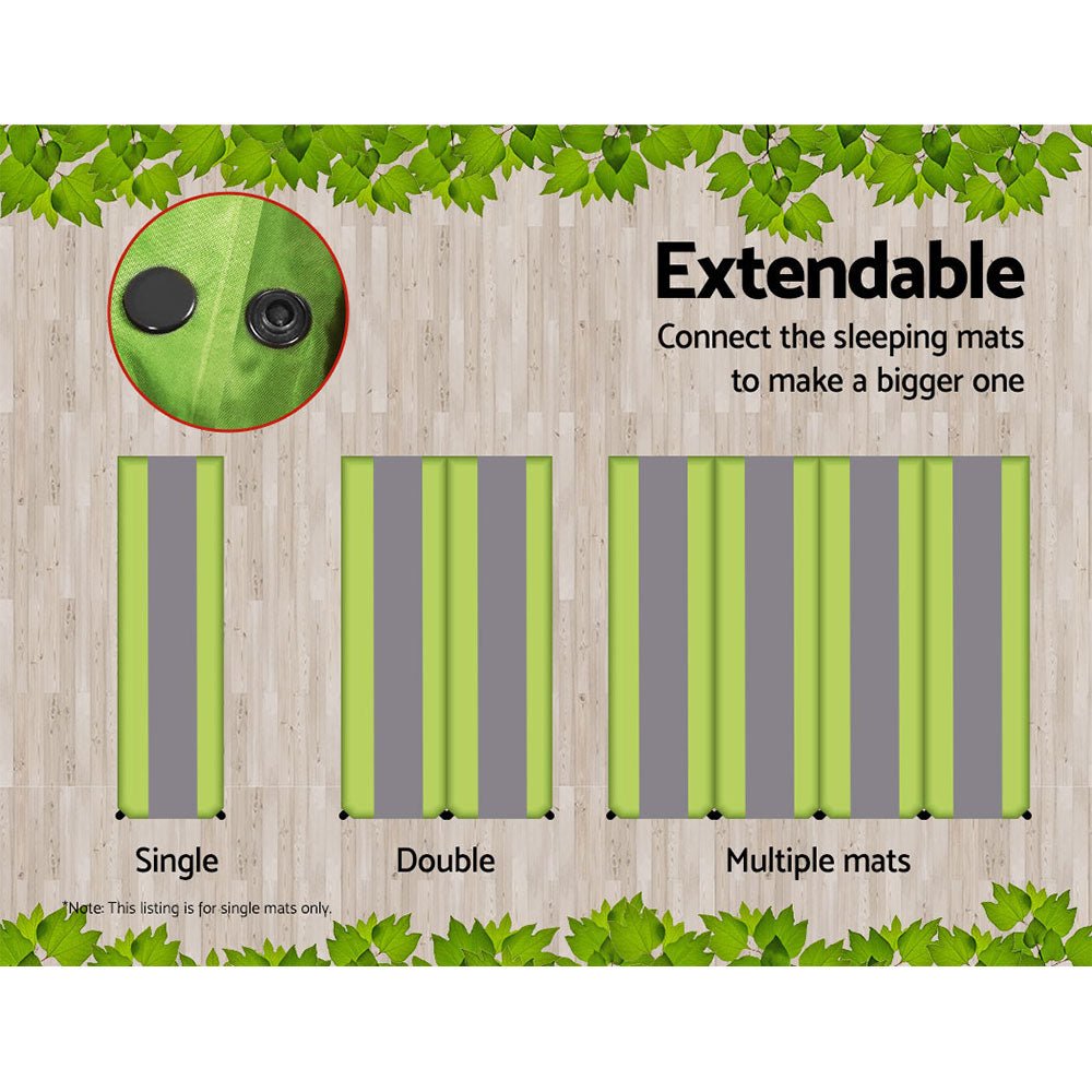 Self Inflating Mattress Camping Sleeping Mat Air Bed Pad Single Green - Outdoor Recreation > Camping > Inflatable Mattresses - Rivercity House & Home Co. (ABN 18 642 972 209) - Affordable Modern Furniture Australia