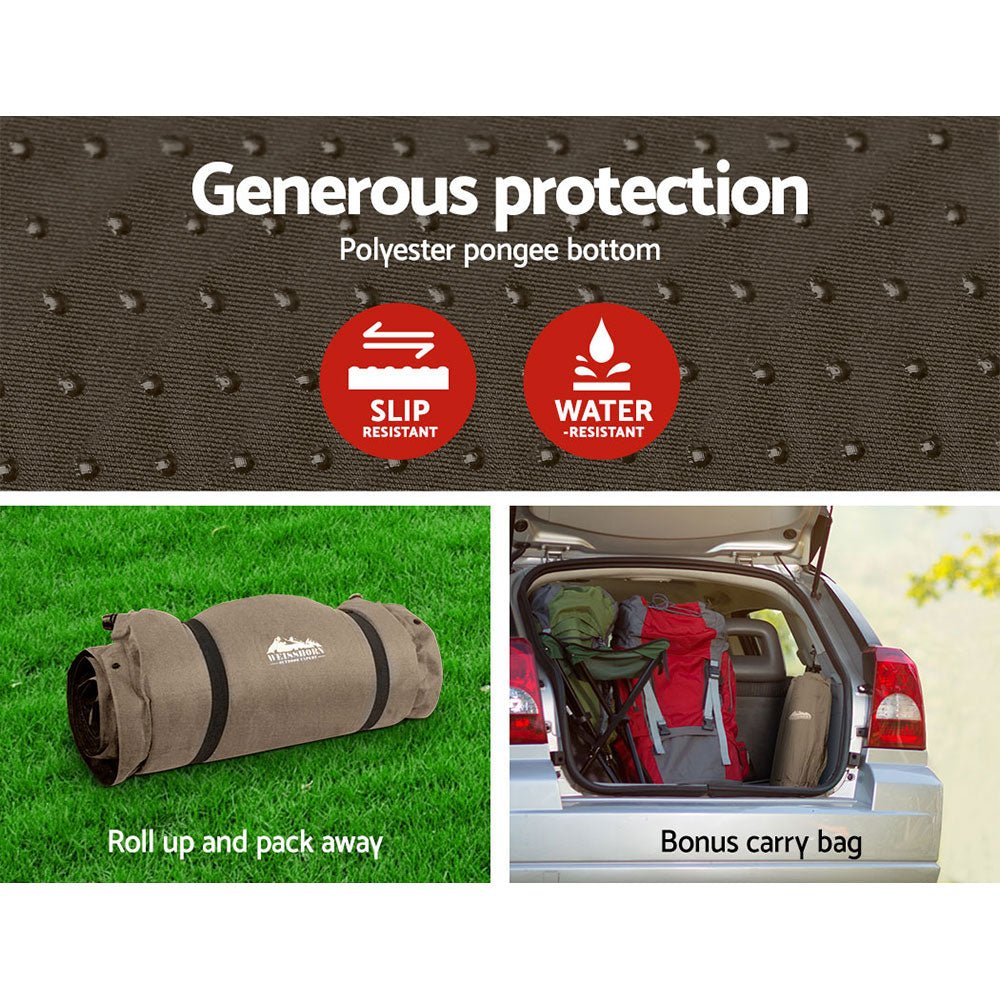 Self Inflating Mattress Camping Sleeping Mat Air Bed Single Coffee - Outdoor Recreation > Camping > Inflatable Mattresses - Rivercity House & Home Co. (ABN 18 642 972 209) - Affordable Modern Furniture Australia