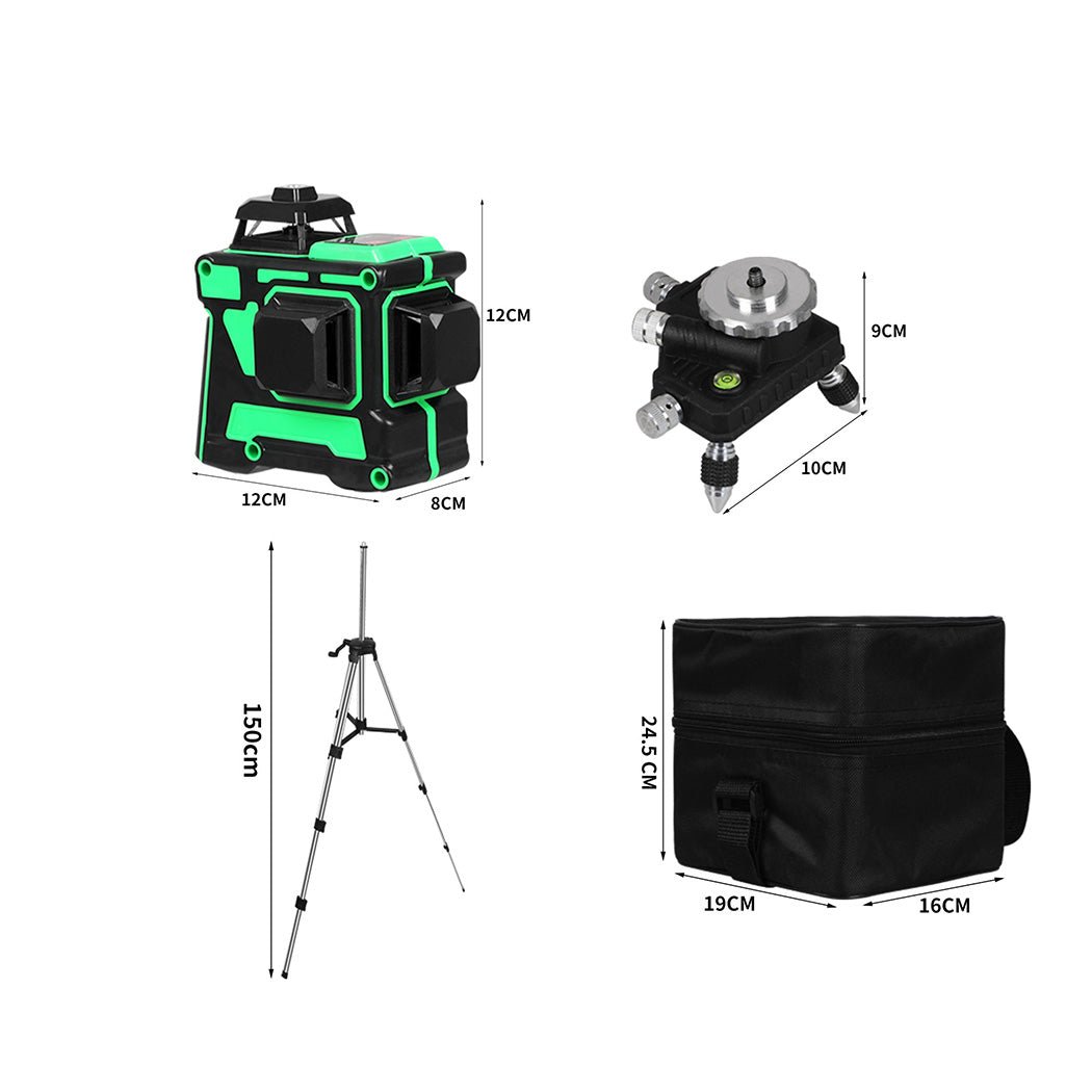 Self - Leveling Green Laser Level with Tripod and Accessories - Green - Rivercity House & Home Co. (ABN 18 642 972 209) - Affordable Modern Furniture Australia