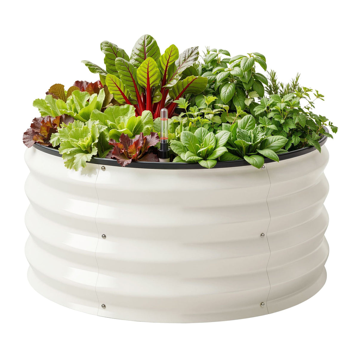 Self-Watering Round Galvanised Garden Bed 60x60x30cm - Home & Garden > Garden Beds > Garden Beds & Planters - Rivercity House & Home Co. (ABN 18 642 972 209) - Affordable Modern Furniture Australia