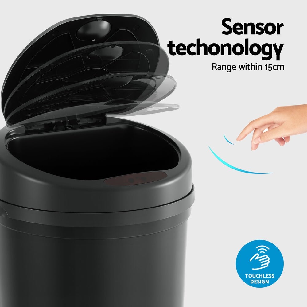 Sensor Bin Motion Rubbish Bins Kitchen Automatic Trash Can Black 9L - Home & Garden > Kitchen Bins > Automatic Bins - Rivercity House & Home Co. (ABN 18 642 972 209) - Affordable Modern Furniture Australia