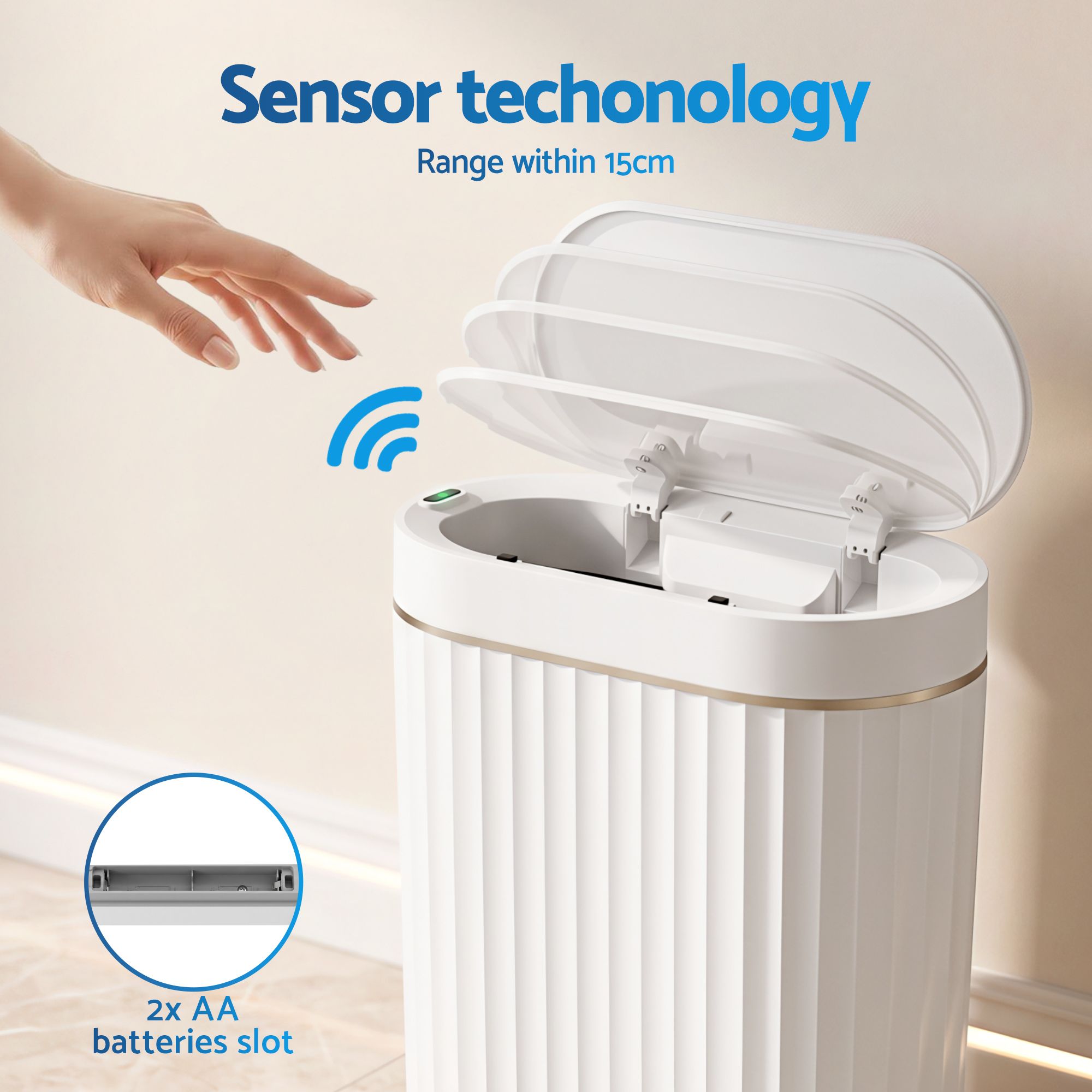 Sensor Bins 7L Motion Sensor Touchless Automatic Slim Trash Can - White - Home & Garden > Kitchen Bins > Automatic Bins - Rivercity House & Home Co. (ABN 18 642 972 209) - Affordable Modern Furniture Australia