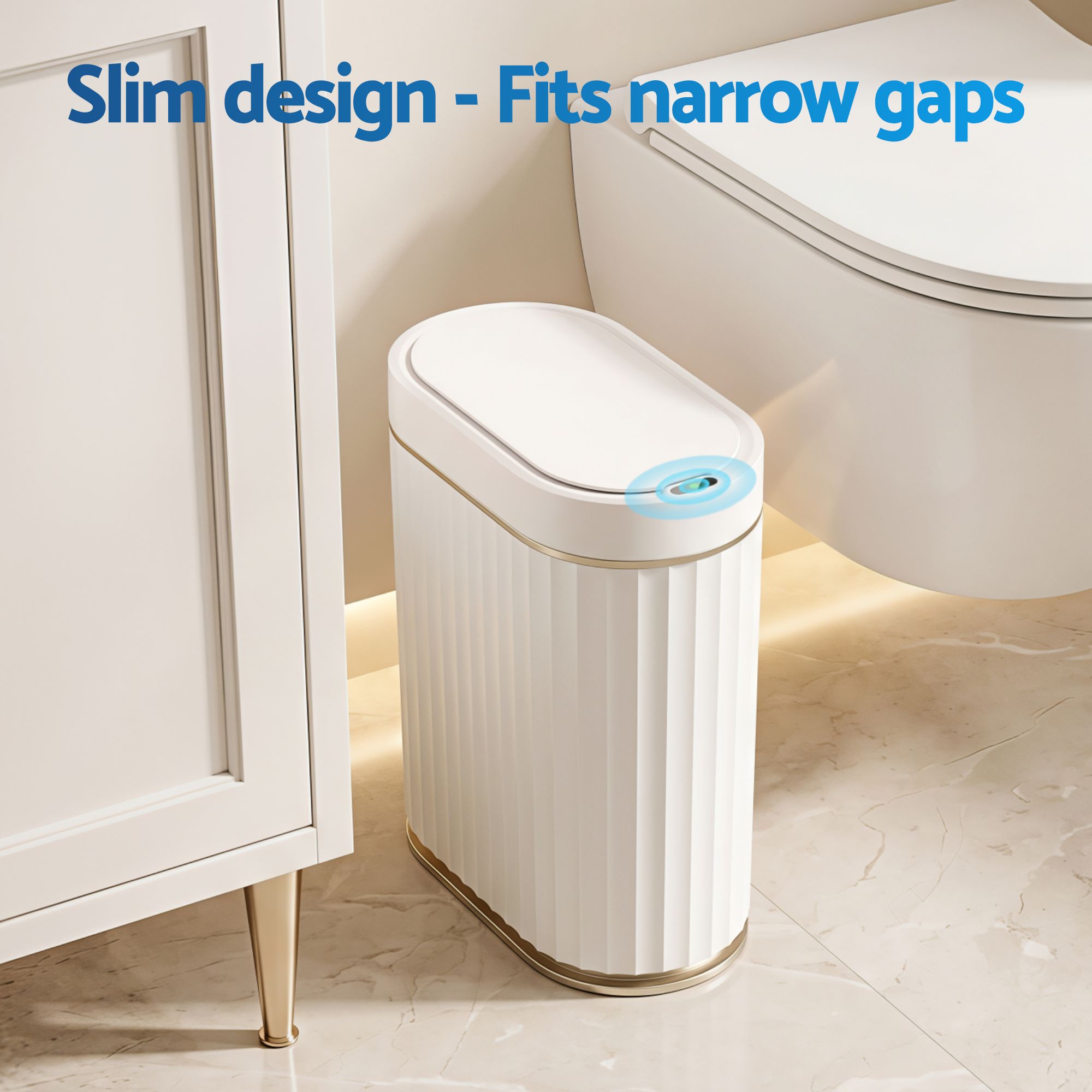 Sensor Bins 7L Motion Sensor Touchless Automatic Slim Trash Can - White - Home & Garden > Kitchen Bins > Automatic Bins - Rivercity House & Home Co. (ABN 18 642 972 209) - Affordable Modern Furniture Australia