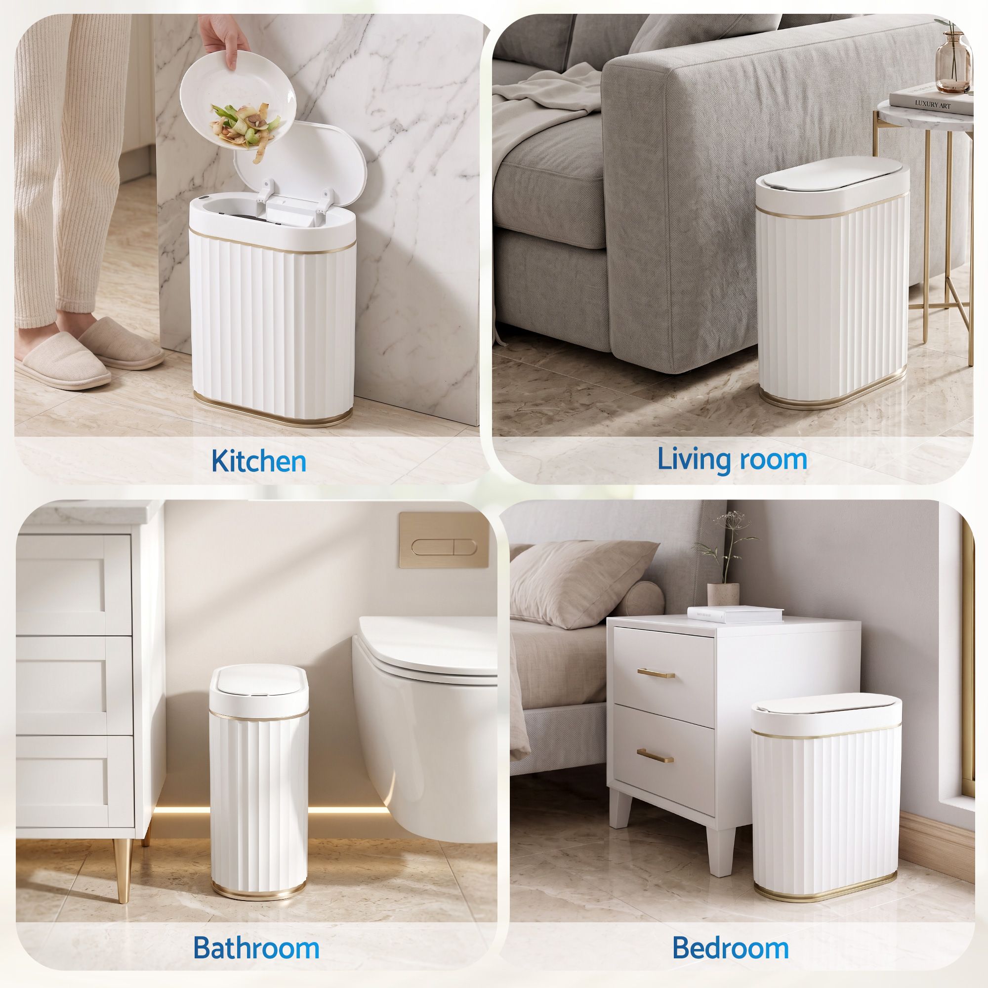 Sensor Bins 7L Motion Sensor Touchless Automatic Slim Trash Can - White - Home & Garden > Kitchen Bins > Automatic Bins - Rivercity House & Home Co. (ABN 18 642 972 209) - Affordable Modern Furniture Australia