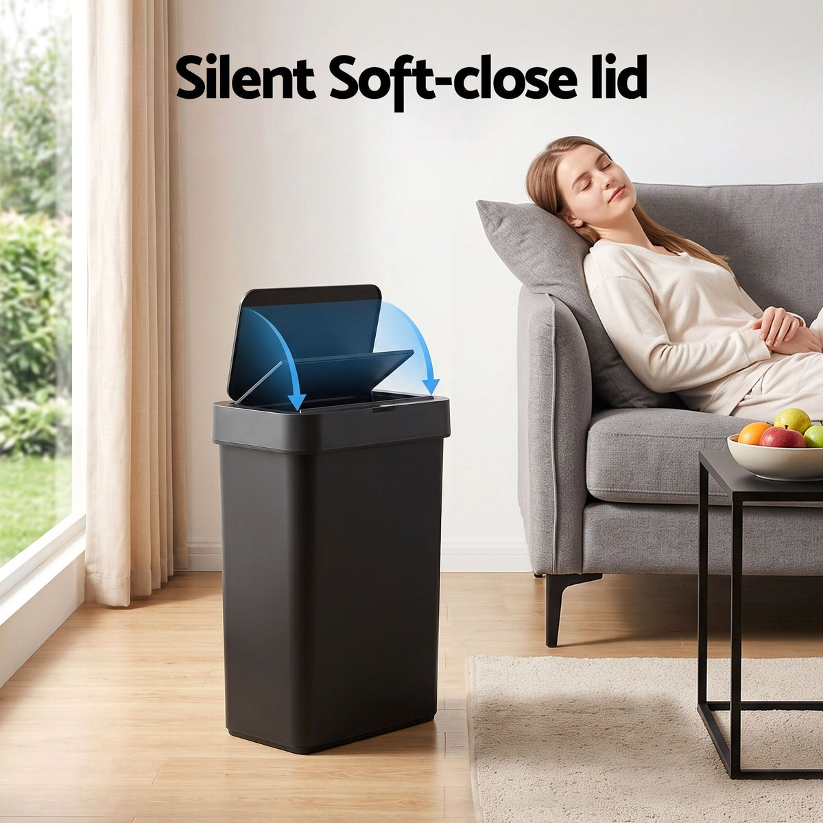 Sensor Rubbish Bin 50L Automatic Motion Touchless Kitchen Bin - Black - Home & Garden > Kitchen Bins > Automatic Bins - Rivercity House & Home Co. (ABN 18 642 972 209) - Affordable Modern Furniture Australia