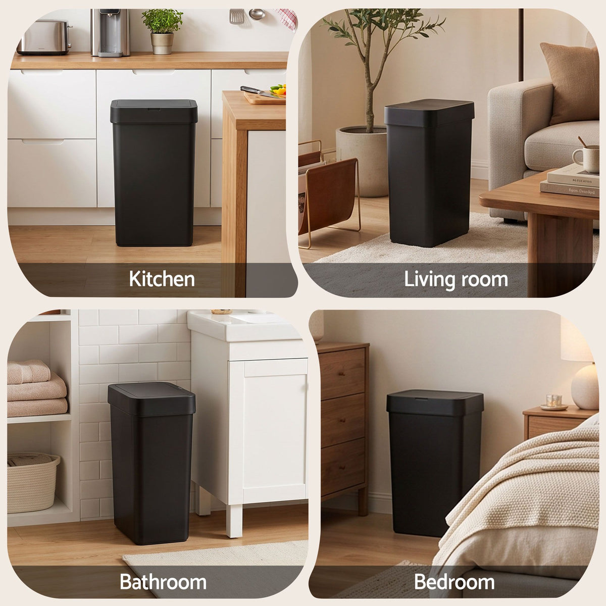Sensor Rubbish Bin 50L Automatic Motion Touchless Kitchen Bin - Black - Home & Garden > Kitchen Bins > Automatic Bins - Rivercity House & Home Co. (ABN 18 642 972 209) - Affordable Modern Furniture Australia