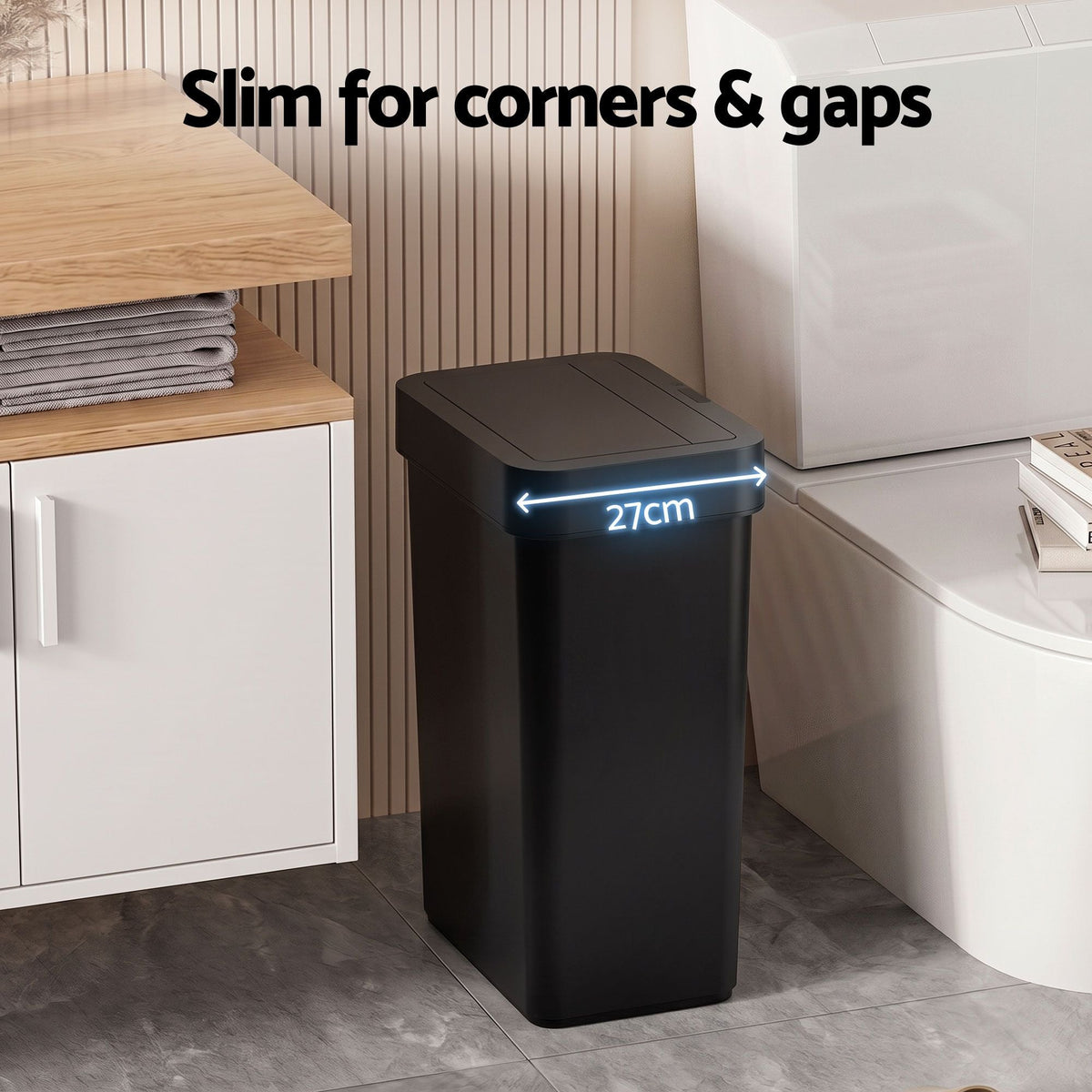 Sensor Rubbish Bin 50L Automatic Motion Touchless Kitchen Bin - Black - Home & Garden > Kitchen Bins > Automatic Bins - Rivercity House & Home Co. (ABN 18 642 972 209) - Affordable Modern Furniture Australia