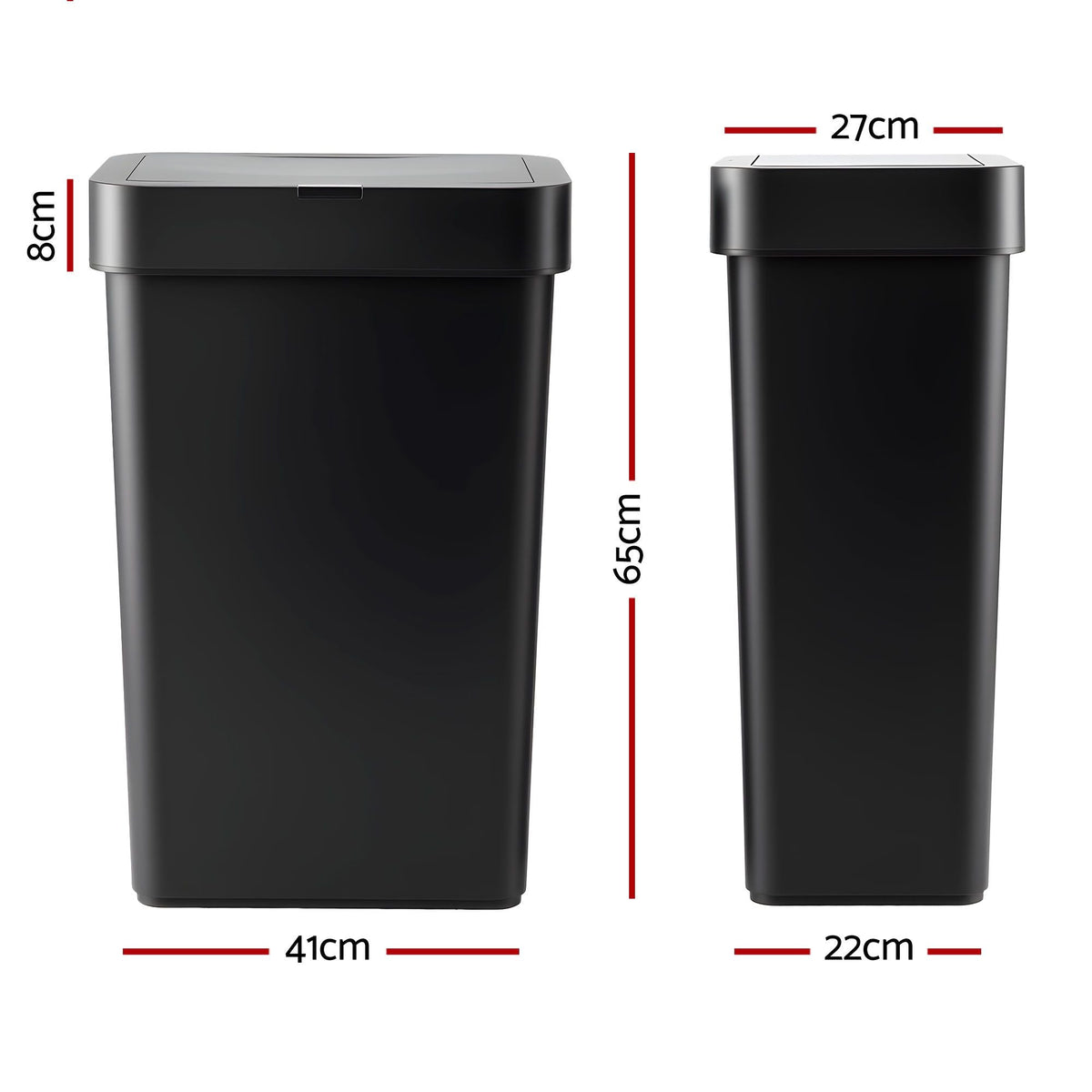 Sensor Rubbish Bin 50L Automatic Motion Touchless Kitchen Bin - Black - Home & Garden > Kitchen Bins > Automatic Bins - Rivercity House & Home Co. (ABN 18 642 972 209) - Affordable Modern Furniture Australia