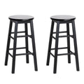 Set of 2 Callan Solid Wood Bar Stools - Black