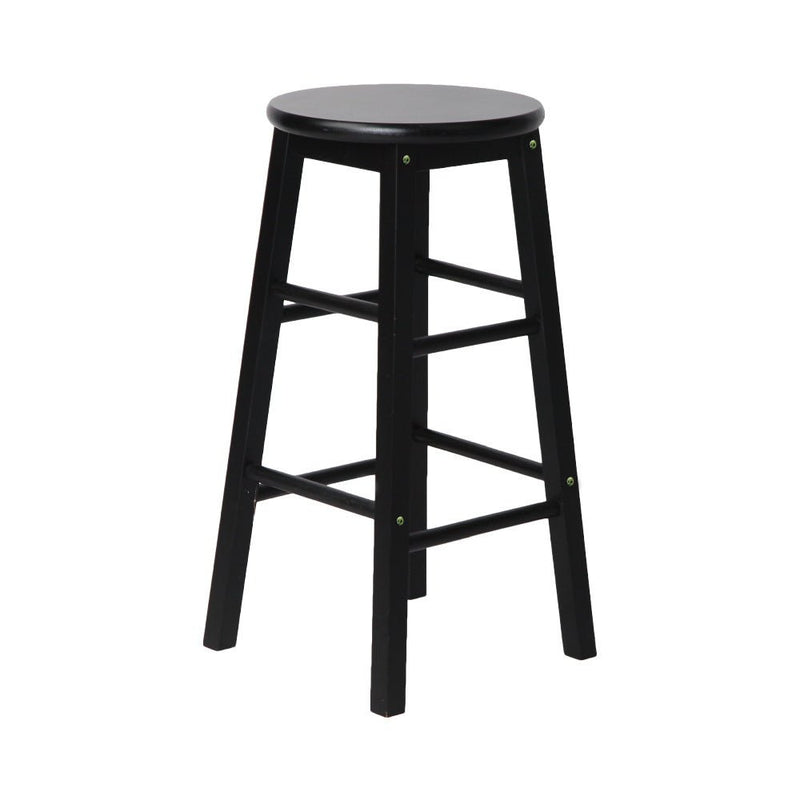 Set of 2 Beech Wood Backless Bar Stools - Black - Rivercity House & Home Co. (ABN 18 642 972 209) - Affordable Modern Furniture Australia