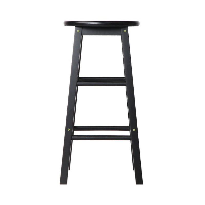 Set of 2 Beech Wood Backless Bar Stools - Black - Rivercity House & Home Co. (ABN 18 642 972 209) - Affordable Modern Furniture Australia