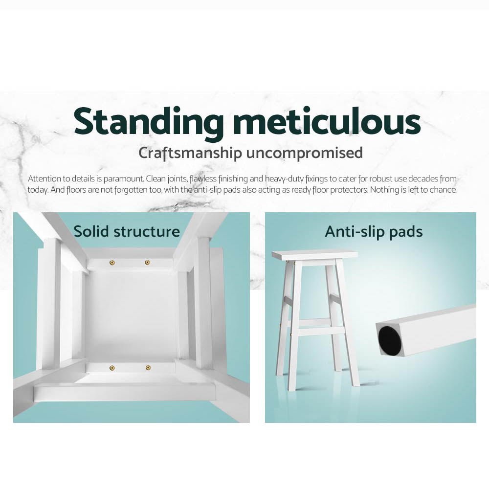 Set of 2 Beech Wood Bar Stools - White - Rivercity House & Home Co. (ABN 18 642 972 209) - Affordable Modern Furniture Australia