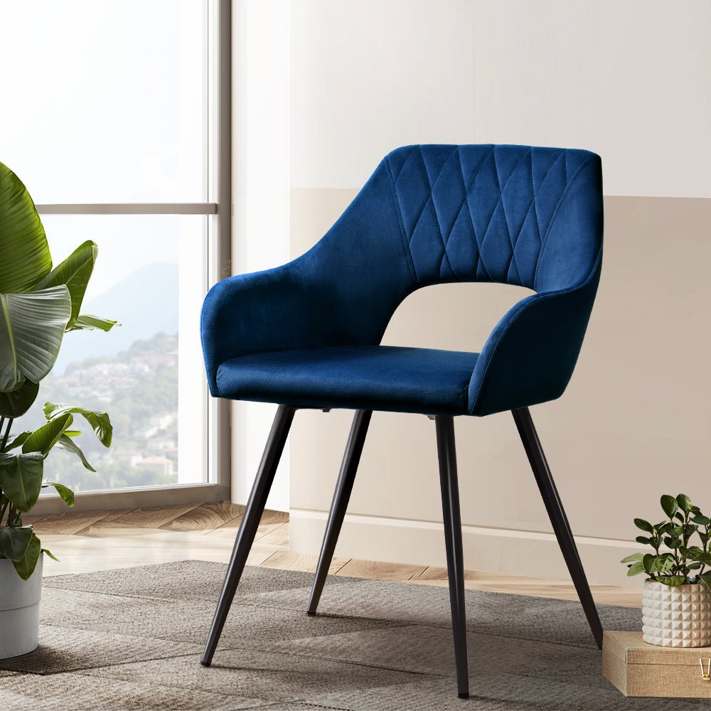 Set of 2 Caitlyn Dining Chairs - Blue - Furniture > Dining - Rivercity House & Home Co. (ABN 18 642 972 209) - Affordable Modern Furniture Australia