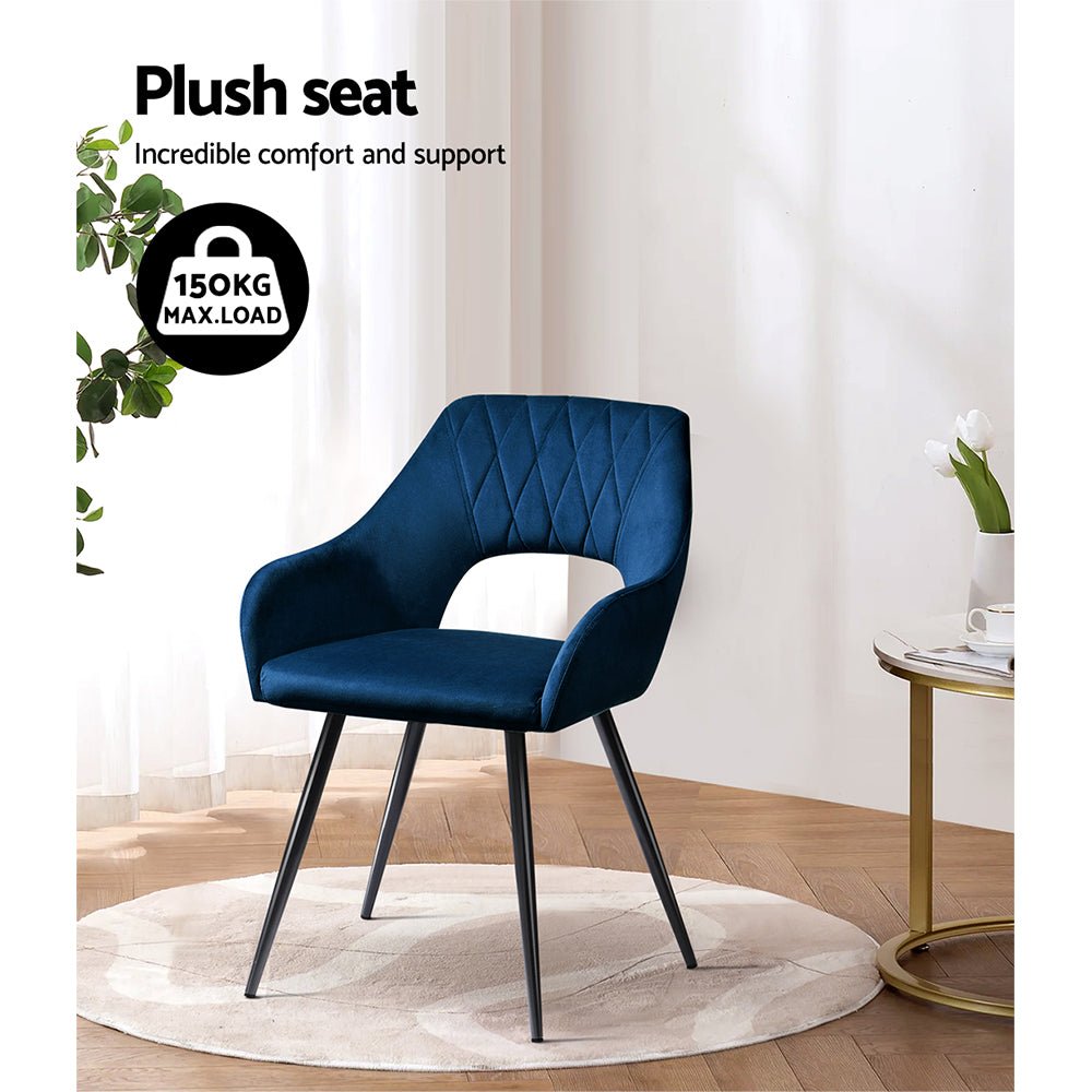 Set of 2 Caitlyn Dining Chairs - Blue - Furniture > Dining - Rivercity House & Home Co. (ABN 18 642 972 209) - Affordable Modern Furniture Australia