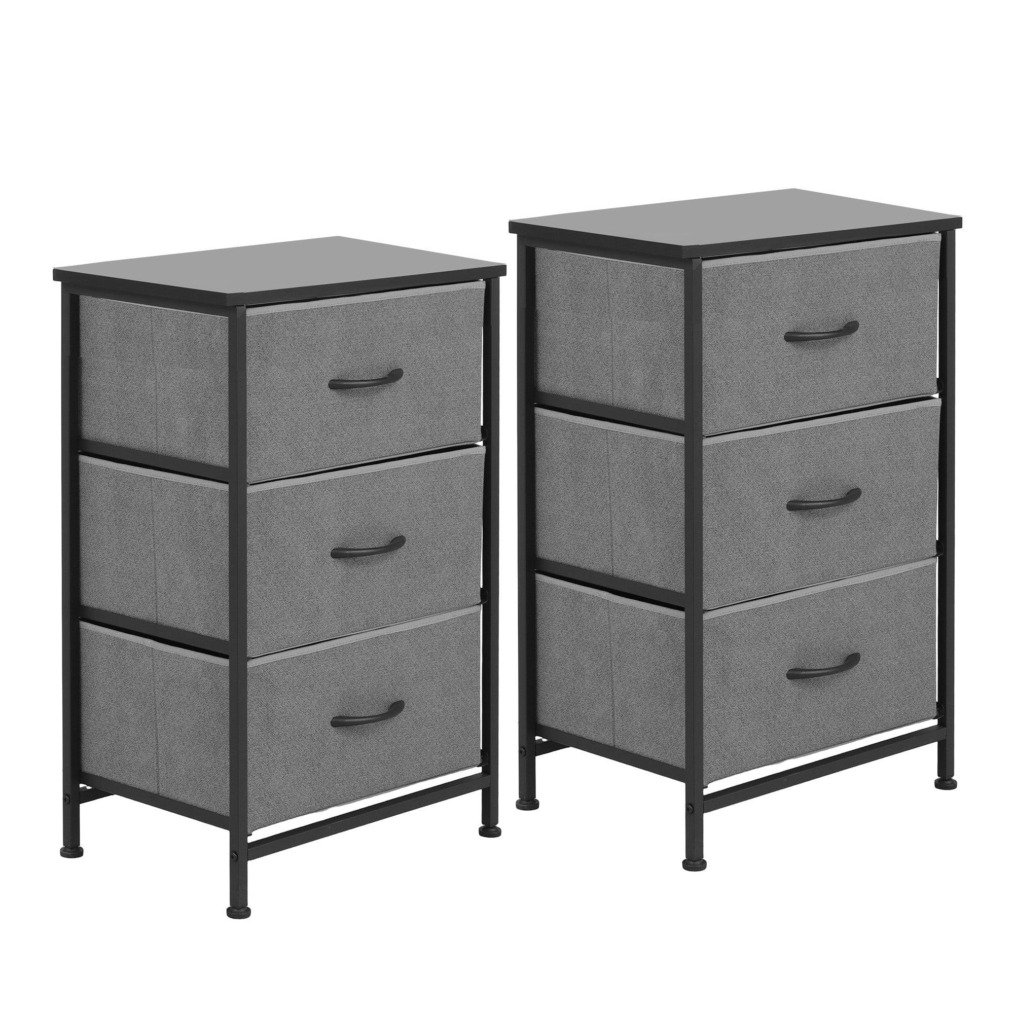 Set of 2 Chest of 3 Drawers Storage Dresser Tallboy Grey - Furniture > Bedroom > Dressers - Rivercity House & Home Co. (ABN 18 642 972 209) - Affordable Modern Furniture Australia