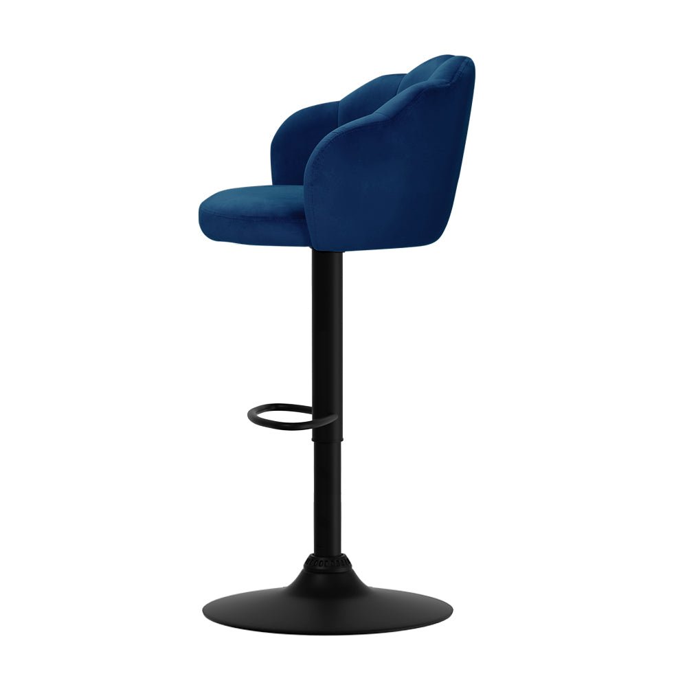 Set of 2 Clam Shell Style Bar Stools - Blue - Furniture > Bar Stools & Chairs - Rivercity House & Home Co. (ABN 18 642 972 209) - Affordable Modern Furniture Australia