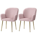 Set of 2 Deluxe Velvet Dining Chairs - Pink