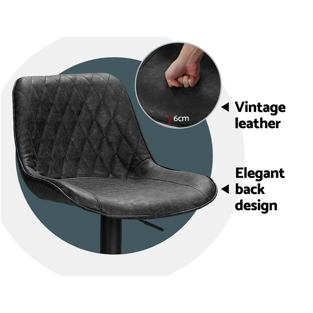 Set of 2 Diamond Back Bar Stools - Black - Furniture > Bar Stools & Chairs - Rivercity House & Home Co. (ABN 18 642 972 209) - Affordable Modern Furniture Australia