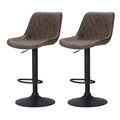 Set of 2 Kensington Diamond Back Bar Stools - Brown