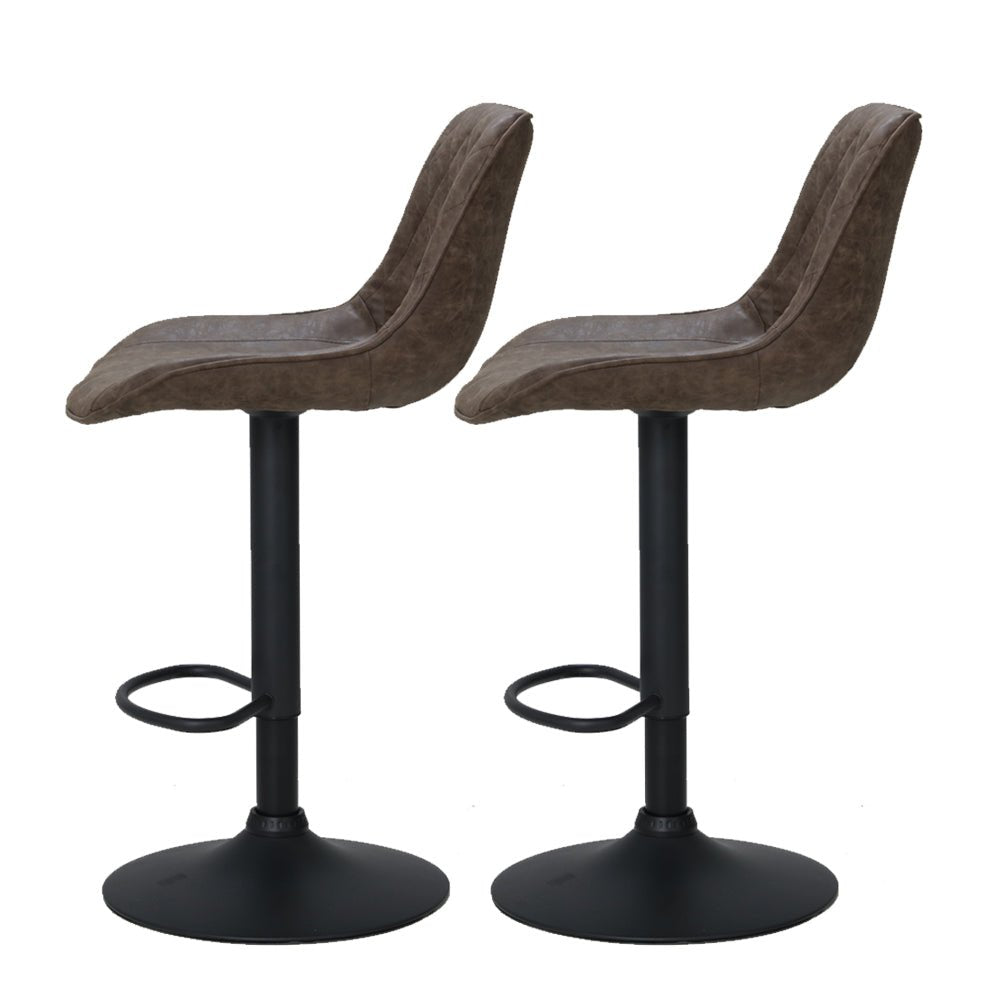 Set of 2 Diamond Back Bar Stools - Brown - Furniture > Bar Stools & Chairs - Rivercity House & Home Co. (ABN 18 642 972 209) - Affordable Modern Furniture Australia