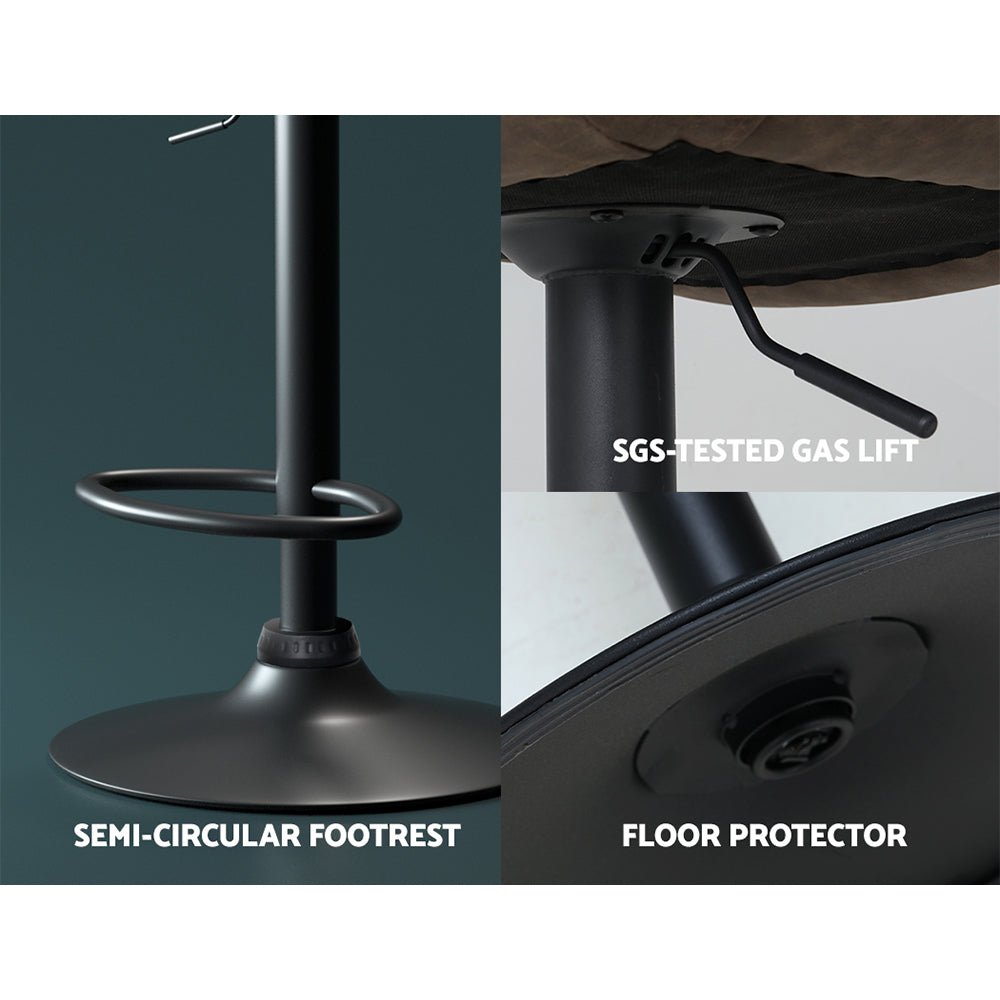 Set of 2 Diamond Back Bar Stools - Brown - Furniture > Bar Stools & Chairs - Rivercity House & Home Co. (ABN 18 642 972 209) - Affordable Modern Furniture Australia