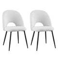Set of 2 Dining Chair Boucle Sherpa