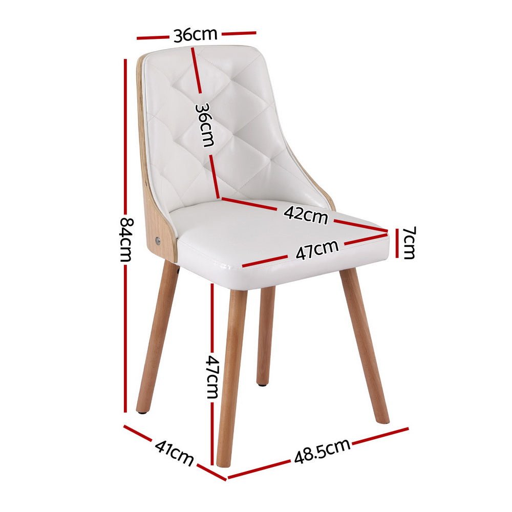 Set of 2 Dining Chairs White PU - Furniture > Dining > Kitchen & Dining Chairs - Rivercity House & Home Co. (ABN 18 642 972 209) - Affordable Modern Furniture Australia
